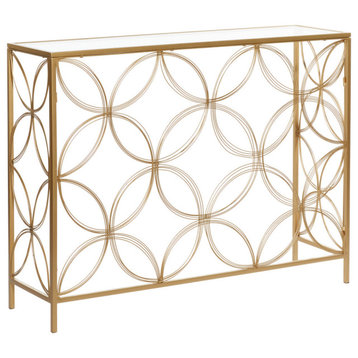 Contemporary Gold Metal Console Table 39739
