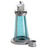 Blue Glass Watch Tower Candle Lamp