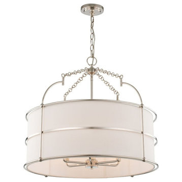 Carson 6-Light Contemporary Chandelier in Polished Nickel