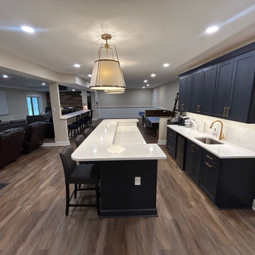 Best basement remodel with a home gym and movie room