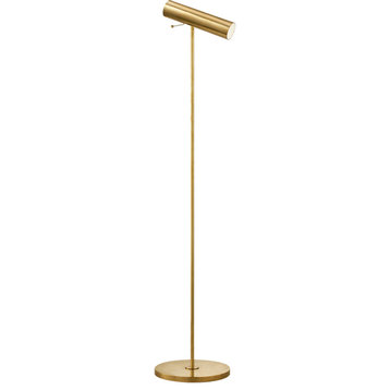 Lancelot Floor Lamp 1-Light, Pivoting Brass Brass Shade 48.5"H