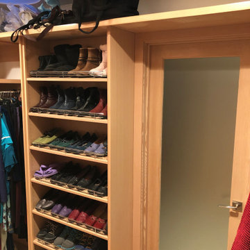 Custom Master Closet Shoe Rack in Douglas Fir
