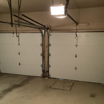 Traditional Raised Panel Garage Door in Walnut