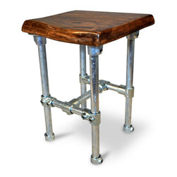 smoked oak and scaffold stool - Folding Chairs And Stools