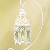 Iron White Fancy Candle Holder Lantern With Stand