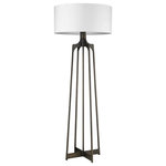 Acclaim Lighting - Lancet 1-Light Oil-Rubbed Bronze Floor Lamp - Enhance the look of your space with the Lancet floor lamp.  This eye-catching lamp is constructed of steel in an oil-rubbed bronze finish and adorned with an oversized white drum shade.  This easygoing design will complement many styles of decor.Floor LampOil-Rubbed Bronze finishWhite Hardback Fabric Drum Shade3-Way RotaryBlack 8' CordRequires 1 150-Watt Max Medium Base Bulb1 Year Warranty  This light requires 1 ,  Watt Bulbs (Not Included) UL Certified.