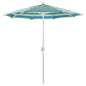 7.5' Aluminum Umbrella Push Tilt, Sunbrella, Seville Seaside