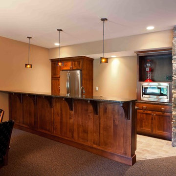 Basement mini-kitchen and game table