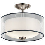 Kichler Lighting - Kichler Lighting 43154AP Tallie - Two Light Semi-Flush Mount - Canopy Included: TRUE  Shade InTallie Two Light Sem Antique Pewter Satin *UL Approved: YES Energy Star Qualified: n/a ADA Certified: n/a  *Number of Lights: Lamp: 2-*Wattage:100w A19 bulb(s) *Bulb Included:No *Bulb Type:A19 *Finish Type:Antique Pewter