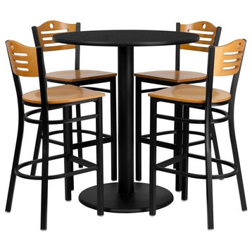 Flash Furniture 36'' Round Black Laminate Table Set