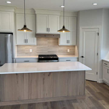 Shoji White and Rustic Beech Almond Kitchen Design