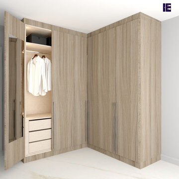 Corner Wooden Hinged Wardrobe With Long Handles in Shorewood! Inspired Elements