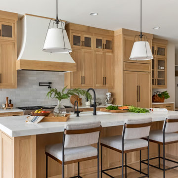 Raleigh NC Kitchen & First-Floor Remodel — Natural Wood Kitchen with Open Living