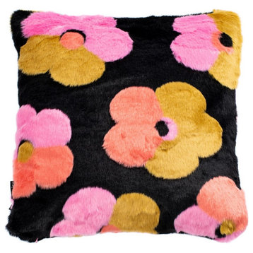 Safavieh Flower Child Faux Fur Pillow Multi 20" X 20"