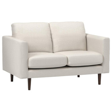 Modern Loveseat, Beech Wood Legs & Comfortable Cushioned Seat, Linen Fabric