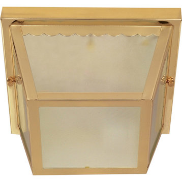 2 Light - 10" Carport Flush Mount- With Textured Frosted Glass