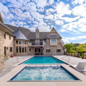 St. Charles Swimming Pool and Hot Tub with Floating Steps