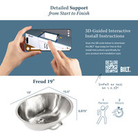Freud Nickel 19" Oval Undermount Bath Sink with Cantara Faucet Kit