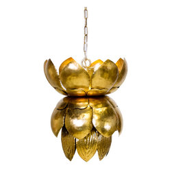 Worlds Away Blossom Gold Leafed Pendant - SKU: BLOSSOM G - Pendant Lighting