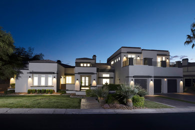 This is an example of an expansive contemporary home design in Las Vegas.