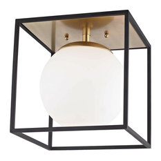 Mitzi Aira 1-LT Large Flush Mount H141501L-AGB/BK - Aged Brass & Black