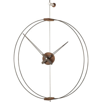 Nomon Mini Barcelona Wall Clock Fiberglass/Walnut/Graphite Finished Brass