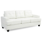 Glory Furniture - Brea Sofa, White Pu - Tufted Seat, Pocket Coil Springs and Compact Design Make this A Perfect Seating System for any Room. Perfect For Small Apartments, Dorms and RVs. Available in a choice of colors and fabrics. Choose From Sofas, Loveseats, Chairs, Ottomans and Even a Sectional! easy Assembly and Delivery
