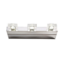 Stainless Steel Base Crystal Bar LED 3 Lights Wall Mirror Light - Products