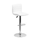 Flash Furniture White Vinyl Adjustable Height Barstool