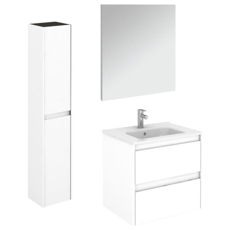 WS Bath Collections Ambra 60 Pack 2 Ambra 24" Wall Mounted Single - Gloss White