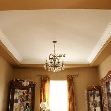 Modern Stretch Coffered Ceiling in Family Room in a House Woodbridge