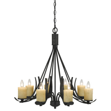 Cal Lighting FX-3561/8 Morelis 8 Light 1 Tier Candle Style - Black Smith