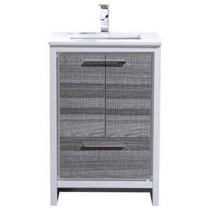 Kubebath Dolce 24 Bathroom Vanity White Quartz Countertop High Gloss Modern Vanities And Sink Consoles By Llc Houzz Kubebath Dolce 24 Bathroom Vanity, 24 Inch Bath Vanity With Quartz Top