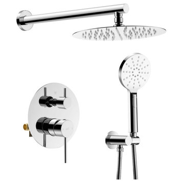 Circular Pressure 2-Function Shower System, Rough-In Valve, Chrome