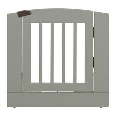 Designer Dog Gates Houzz Camaflexi Ruffluv Individual Panel Pet Gate With Door Medium 24 Gray
