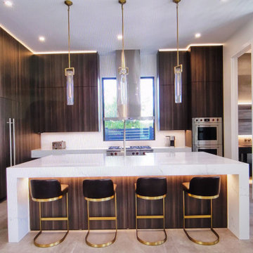 Final Construction Private Waterfront Custom Home in Boca Raton