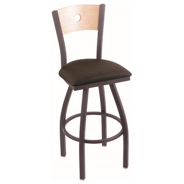 Holland Bar Stool, 830 Voltaire 30 Bar Stool, Pewter Finish