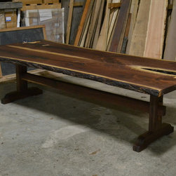 Live Edge Curly Walnut Dining Table - Dining Tables