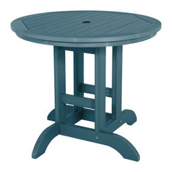 Highwood USA - Round Dining Table, 36", Nantucket Blue - Outdoor Dining Tables