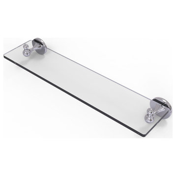 Shadwell 22" Glass Vanity Shelf with Beveled Edges, Polished Chrome