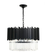 Justice Design LumenAria Tribeca 48 Drum Pendant - Matte Black - FAL-9547-MBLK