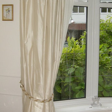 Silk pencil pleat curtain