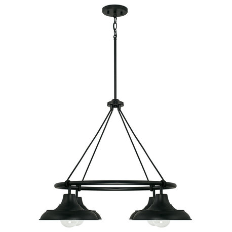 Capital Lighting 442141 Jones 4 Light 32"W Ring Chandelier - Matte Black