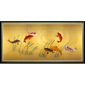 Seven Lucky Fish Canvas Wall Art