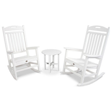 Trex Outdoor Furniture Yacht Club Rocker 3-Piece Set, Classic White