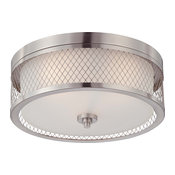 Fusion 3 Light - Flush Dome Fixture With Frosted Glass