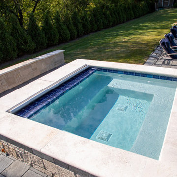 Glenview, IL Swimming Pool and Raised Hot Tub
