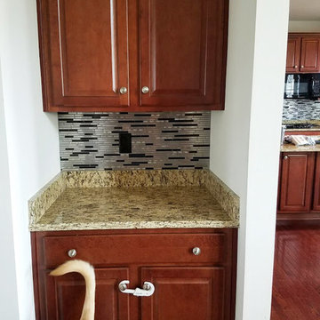Eden Mosaic Tile Installations: Thin Stainless Brick Mosaic Silver/ Black Tile
