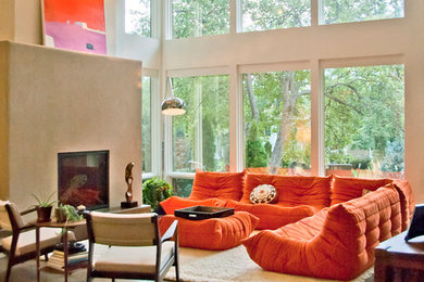 Inspiration for a modern living room in Denver.