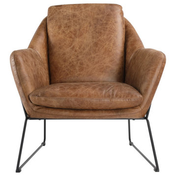 Greer Club Chair Open Road Brown Leather